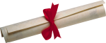 Скачать PNG картинку на прозрачном фоне Бумажный свиток с красной лентой