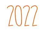 Скачать PNG картинку на прозрачном фоне Число 2022, кривые и высокие цифры, оранжевого cвета