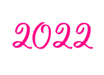 Скачать PNG картинку на прозрачном фоне Число 2022, рукописное, розового цвета
