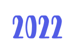 Скачать PNG картинку на прозрачном фоне Число 2022, синего цвета