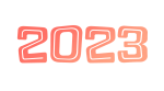 Скачать PNG картинку на прозрачном фоне Число 2023, с внутренним белым контуром