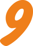 Скачать PNG картинку на прозрачном фоне Цифра 9, оранжевая