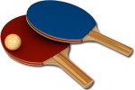 Скачать PNG картинку на прозрачном фоне Ддве ракетки с шариком для настольного тенниса