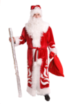 Скачать PNG картинку на прозрачном фоне Дед Мороз, фотография с мешком и с посохом
