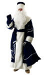 Скачать PNG картинку на прозрачном фоне Дед Мороз, фотография в темно синем костюме