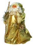 Скачать PNG картинку на прозрачном фоне Дед Мороз, нарисованный в золотом костюме