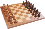 Скачать PNG картинку на прозрачном фоне Деревянные шахматные фигуры на шахматной доске