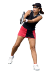 Скачать PNG картинку на прозрачном фоне Девушка в очках отбивает ракеткой для большого тенниса