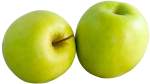 Скачать PNG картинку на прозрачном фоне Два светло-зеленых яблока рядом