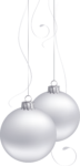 Скачать PNG картинку на прозрачном фоне два ёлочных шара, нарисованные с лентами