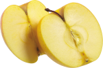 Скачать PNG картинку на прозрачном фоне Две половинки желтого яблока