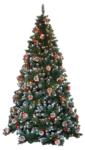 Скачать PNG картинку на прозрачном фоне елка, новогодняя искусственная,высокая, с игрушками