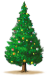 Скачать PNG картинку на прозрачном фоне елка новогодняя, нарисованная с шарами