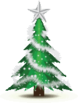 Скачать PNG картинку на прозрачном фоне елка новогодняя, с белой звездой, белая мишура, нарисованная
