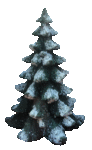 Скачать PNG картинку на прозрачном фоне Фигурка елки, со снегом на ветках
