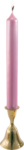 Скачать PNG картинку на прозрачном фоне Горящая розовая свечка с золотым подсвечником