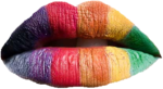 Скачать PNG картинку на прозрачном фоне Губы разноцветные