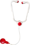 Скачать PNG картинку на прозрачном фоне Игрушка, детский стетоскоп, пластиковый бело-красный