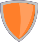 Скачать PNG картинку на прозрачном фоне Иконка оранжевого щита с серым краем
