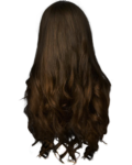 Скачать PNG картинку на прозрачном фоне Кажтановые волосы, ровные и кучерявые, вид сзади