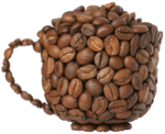 Скачать PNG картинку на прозрачном фоне Кофейные зерна в виде чашки