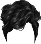 Скачать PNG картинку на прозрачном фоне Короткая женская прическа, черные волосы