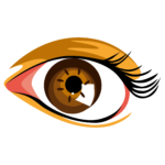 Скачать PNG картинку на прозрачном фоне Красивый нарисованный глянцевый глаз с коричневым зрачком