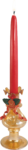 Скачать PNG картинку на прозрачном фоне Красная горящая свеча в стеклянном подсвешнике с цветком