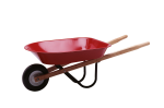 Скачать PNG картинку на прозрачном фоне Красная тачка садово-строительная, новая с одним колесом