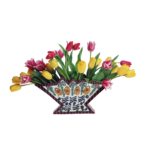 Скачать PNG картинку на прозрачном фоне Куча тюльпанов в картонной коробке типа ваза