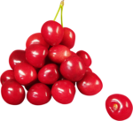 Скачать PNG картинку на прозрачном фоне Маленькая горка красных спелых ягод черешни