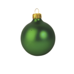 Скачать PNG картинку на прозрачном фоне Матовый зеленый елочный шар