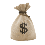 Скачать PNG картинку на прозрачном фоне Мешок с деньгами, вид сбоку, со знаком доллара