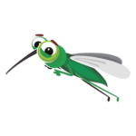 Скачать PNG картинку на прозрачном фоне Мультяшный зеленый комар