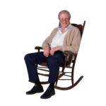 Скачать PNG картинку на прозрачном фоне Мужчина в возросте, дедушка, сидит на кресло-качалке