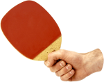 Скачать PNG картинку на прозрачном фоне Мужская рука держит красную ракетку для настольного тенниса