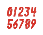 Скачать PNG картинку на прозрачном фоне Набор цифр, красные, в горошек, от 0 до 9, нарисованные