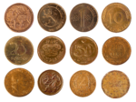 Скачать PNG картинку на прозрачном фоне Набор золотистых монет