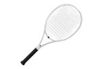 Скачать PNG картинку на прозрачном фоне Нарисованная белая ракетка для тенниса с черной рукоядкой