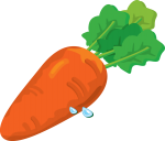 Скачать PNG картинку на прозрачном фоне Нарисованная морковка с ботвой и каплями