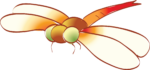 Скачать PNG картинку на прозрачном фоне Нарисованная оранжевая стрекоза