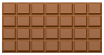 Скачать PNG картинку на прозрачном фоне Нарисованная плитка темного шоколада, вид сверху