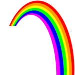 Скачать PNG картинку на прозрачном фоне Нарисованная радуга по диагонали