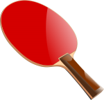 Скачать PNG картинку на прозрачном фоне Нарисованная ракетка для настольного тенниса красного цвета
