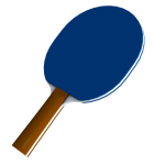 Скачать PNG картинку на прозрачном фоне Нарисованная ракетка для настольного тенниса синего цвета