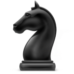 Скачать PNG картинку на прозрачном фоне Нарисованная шахматная фигура конь, черный