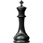 Скачать PNG картинку на прозрачном фоне Нарисованная шахматная фигура, король, черного цвета