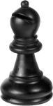 Скачать PNG картинку на прозрачном фоне Нарисованная шахматная фигура, слон, черного цвета