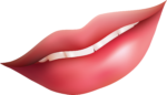 Скачать PNG картинку на прозрачном фоне Нарисованные губы, видны зубы