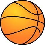 Скачать PNG картинку на прозрачном фоне Нарисованный баскетбольный мяч, оранжевый с черным кантом